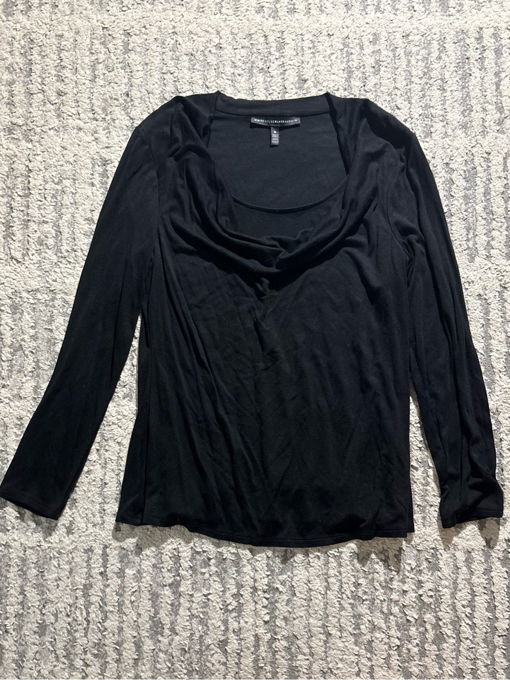 White House black market black cowl neck layered top size M